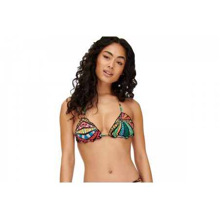 Only Onlgianna Print Ruffel Μαγιό Bikini Top Γυναικείο 