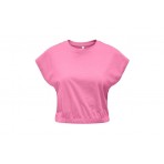 Only May Γυναικεία Κοντομάνικη Crop Top Μπλούζα Ροζ