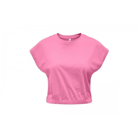 Only May Γυναικεία Κοντομάνικη Crop Top Μπλούζα Ροζ