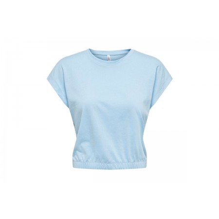 Only May Γυναικεία Κοντομάνικη Crop Top Μπλούζα Σιέλ