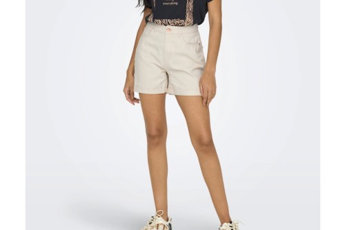 Only Onlvega-Darsy Hw Mom Shorts Col Pnt Σορτς Τζιν Γυναικείο (15255951 WHITECAP GRAY)