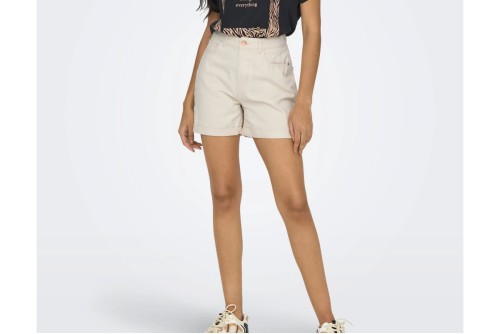 Only Onlvega-Darsy Hw Mom Shorts Col Pnt Σορτς Τζιν Γυναικείο (15255951 WHITECAP GRAY)
