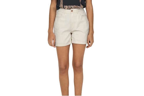 Only Onlvega-Darsy Hw Mom Shorts Col Pnt Σορτς Τζιν Γυναικείο (15255951 WHITECAP GRAY)