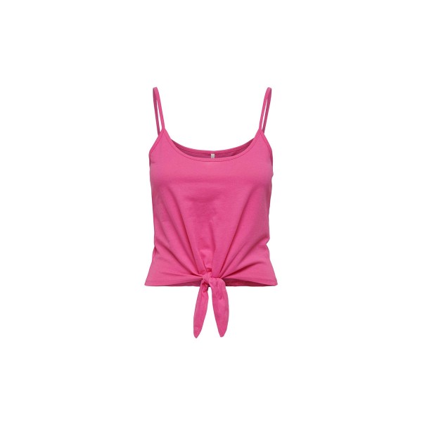 Only Onlmay S-L Short Knot Top Box Jrs Μπλούζα Αμάνικη Γυναικεία (15257464 SHOCKING PINK)