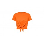 Only Onlmay S-S Short Knot Top Box Jrs Top Κοντομάνικο Γυναικείο (15257467 ORANGE PEEL)