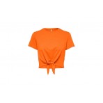 Only Onlmay S-S Short Knot Top Box Jrs Top Κοντομάνικο Γυναικείο (15257467 ORANGE PEEL)