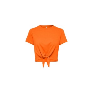 Only Onlmay S-S Short Knot Top Box Jrs Top Κοντομάνικο Γυναικείο (15257467 ORANGE PEEL)