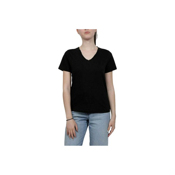 Only Onllillu S-S V-Neck Top Jrs T-Shirt Γυναικείο (15257552 BLACK)
