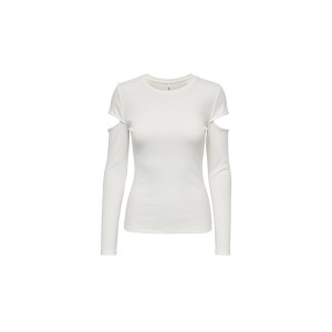 Only Onlnew Ina L-S Cut Out Top Box Jrs Μπλούζα Με Λαιμόκοψη (15273684 CLOUD DANCER)