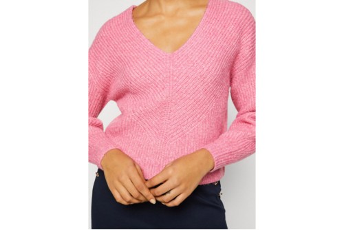 Only Onlallie Life Ls V-Neck Pullover Knt Μπλούζα Πλεκτή (15274969 AZALEA PINK)