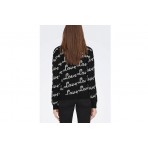 Only Onljade Text Highneck Pullover Knt Μπλούζα Πλεκτή - Πουλόβερ (15276337 BLACK-W CLOUD D)