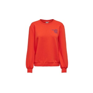 Only Onlword L-S O-Neck Box Swt Μπλούζα Με Λαιμόκοψη (15279833 ORANGE COM-LOVE)