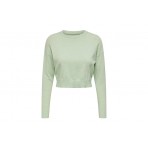 Only Onlibi Ls Crop O-Neck Cc Knt Μπλούζα Πλεκτή Γυναικεία (15279934 MIST GREEN-MELANGE)