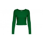 Only Onlmeddi Ls Rib Crop O-Neck Cc Knt Μπλούζα Πλεκτή Γυναικεία (15280060 GREEN JACKET)