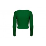 Only Onlmeddi Ls Rib Crop O-Neck Cc Knt Μπλούζα Πλεκτή Γυναικεία (15280060 GREEN JACKET)