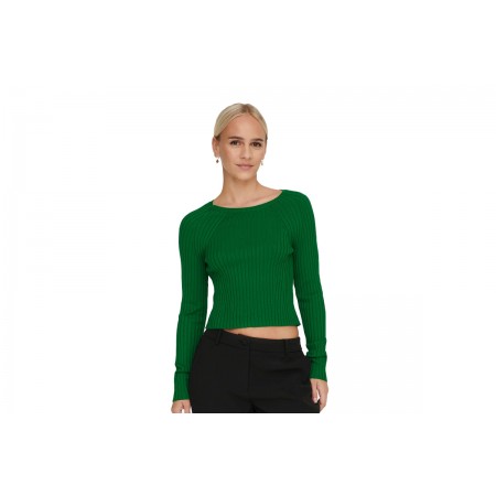 Only Onlmeddi Ls Rib Crop O-Neck Cc Knt Μπλούζα Πλεκτή Γυναικεία 