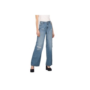 Only Onlchris Reg Low Wide Dest Dnm Παντελόνι Τζιν Γυναικείο (15281469 MEDIUM BLUE DENIM)