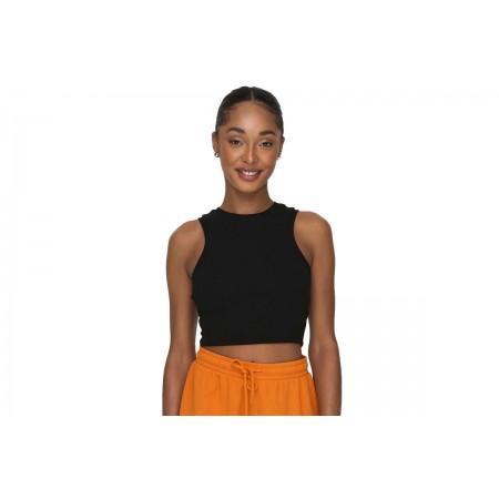 Only Γυναικείο Αμάνικο Crop Top Μαύρο