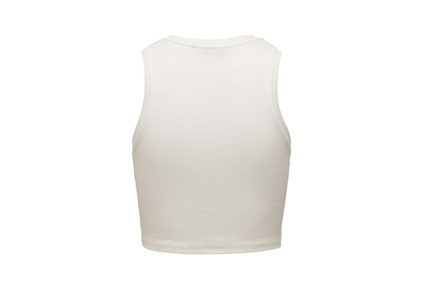 Only Γυναικείο Αμάνικο Crop Top Εκρού