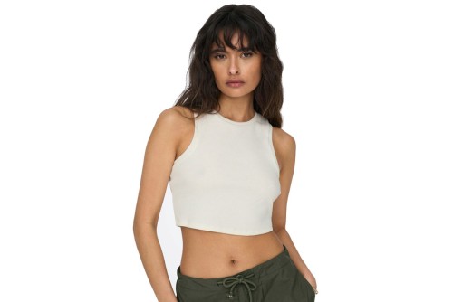 Only Onlvilma Crop Top Αμάνικο Γυναικείο (15282771 CLOUD DANCER)