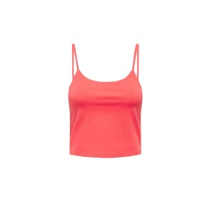 Only Onllesly Soft-Touch Cropped Singlet Crop Top Αμάνικο (15283833 HOT CORAL)