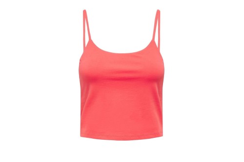 Only Onllesly Soft-Touch Cropped Singlet Crop Top Αμάνικο (15283833 HOT CORAL)