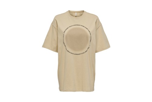 Only Onlluna S-S Print Top Box Jrs T-Shirt Γυναικείο (15286655 PEBBLE-DESERT)