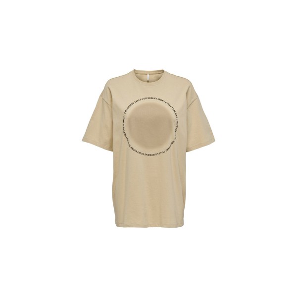 Only Onlluna S-S Print Top Box Jrs T-Shirt Γυναικείο (15286655 PEBBLE-DESERT)