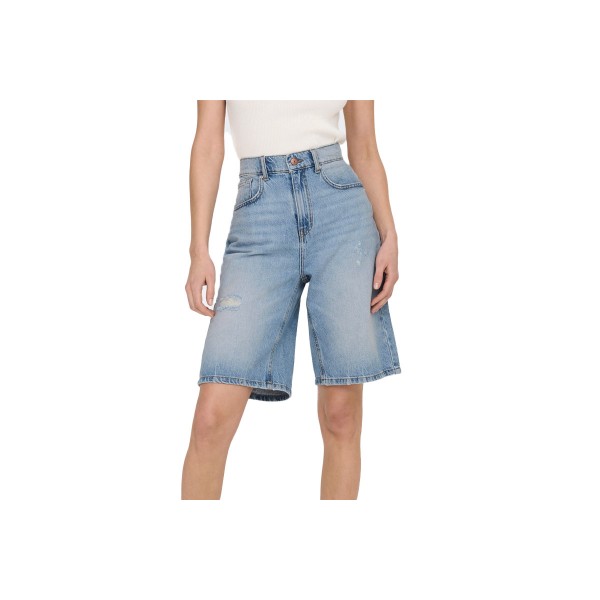 Only Onlhope Ex Hw Wide Shorts Dnm Βερμούδα Τζην Γυναικεία (15286718 LIGHT BLUE DENIM)