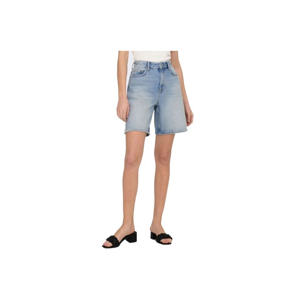 Only Onlbillie Ex Hw Stra Lb Dnm Shorts Dot Βερμούδα Τζην  Γυναικ (15286816 LIGHT BLUE DENIM)