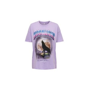 Only Onllucy Oversize S-S Wolf Top Box Jrs T-Shirt Γυναικείο (15289145 ROSE-MOONLIGHT)
