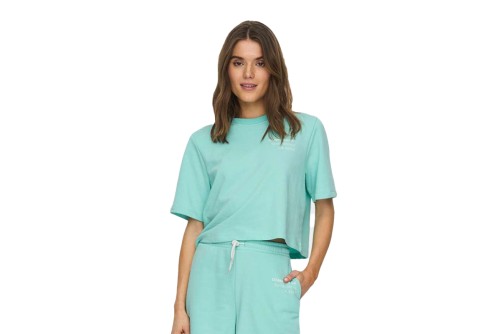 Only Onlsasja S-S Top Box Ub Swt Crop Top Κοντομάνικο Γυναικείο (15293691 ARUBA BLUE-OCEAN)
