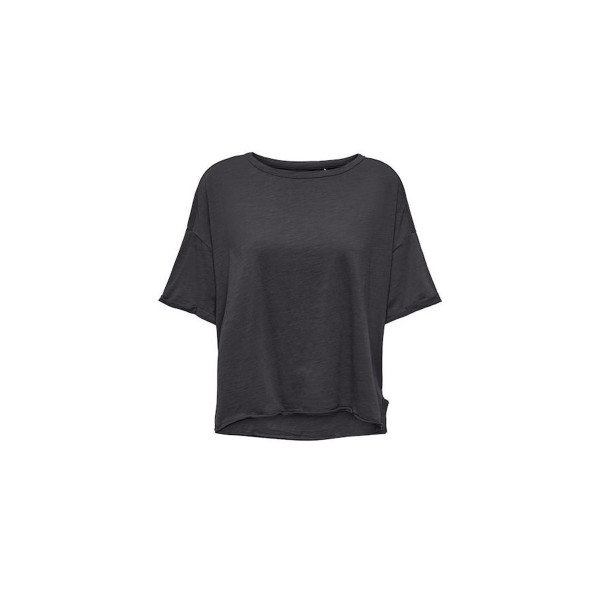 Only Onlworld S-S Boxy Slit Top Cs Jrs T-Shirt Γυναικείο (15296615 BLACK)