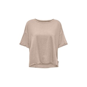 Only Onlworld S-S Boxy Slit Top Cs Jrs T-Shirt Γυναικείο (15296615 OXFORD TAN)