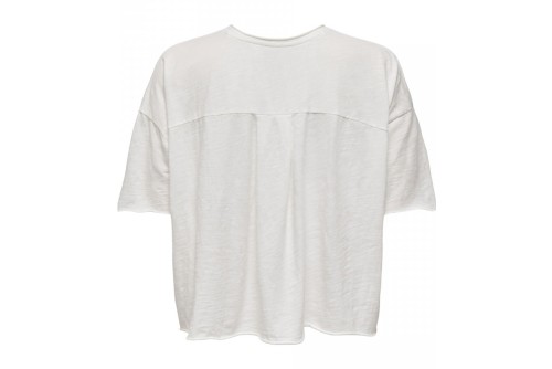 Only Onlworld S-S Boxy Short Pleat Top Cs Jrs T-Shirt Γυναικείο (15296617 CLOUD DANCER)