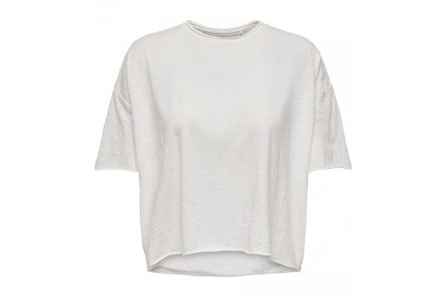 Only Onlworld S-S Boxy Short Pleat Top Cs Jrs T-Shirt Γυναικείο (15296617 CLOUD DANCER)