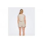 Only Onlvera S-L Voyage O-Neck Ub Swt Crop Top Αμάνικο Γυναικείο (15297354 SANDSHELL)