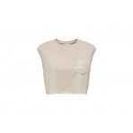 Only Onlvera S-L Voyage O-Neck Ub Swt Crop Top Αμάνικο Γυναικείο (15297354 SANDSHELL)