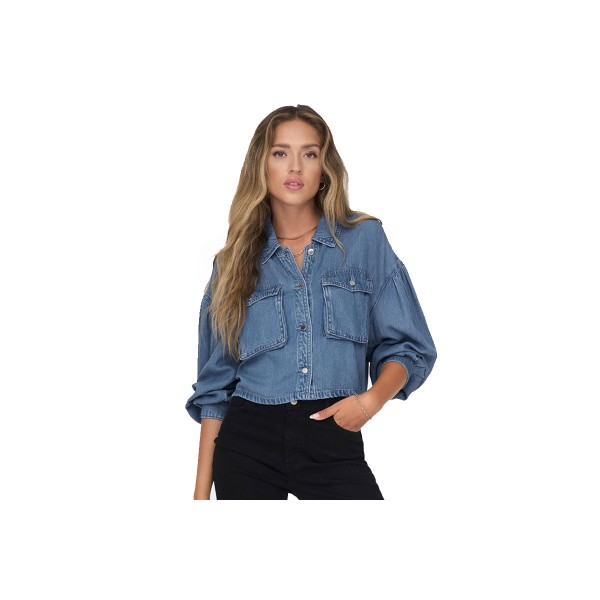 Only Onllova Ls Crop Μπουφάν Τζιν Γυναικείο (15297973 MEDIUM BLUE DENIM)