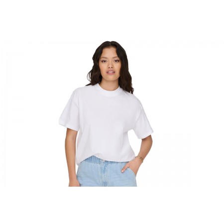 Only Onllaura S-S Mock Neck Top Jrs T-Shirt Γυναικείο 