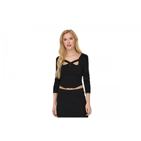 Only Onllisa Ls Squareneck Knt Crop Top Μακρυμάνικο Γυναικείο 