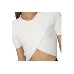 Only Kai Γυναικεία Κοντομάνικη Crop Top Μπλούζα Λευκή