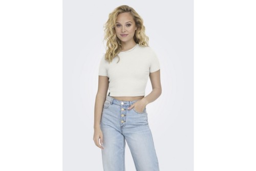 Only Onlbetty S-S O-Neck Crop Top Κοντομάνικο Γυναικείο (15311891 CLOUD DANCER)