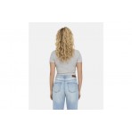 Only Betty Γυναικείο Κοντομάνικο Cropped T-Shirt Γκρι