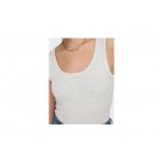 Only Easy Γυναικείο Αμάνικο T-Shirt Γκρι Ανοιχτό