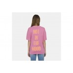 Only Mood Top Box Γυναικείο Κοντομάνικο T-Shirt Ροζ