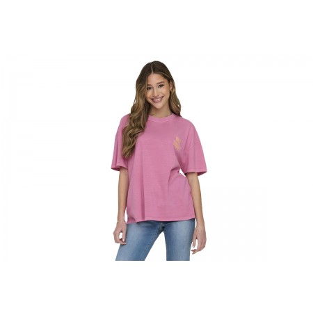 Only Mood Top Box Γυναικείο Κοντομάνικο T-Shirt Ροζ