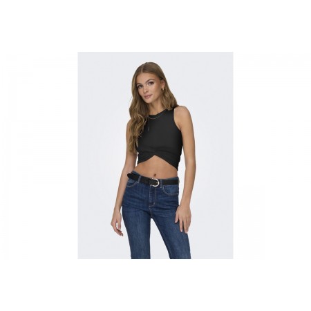 Only Sandy Γυναικείο Αμάνικο Crop Top Μαύρο