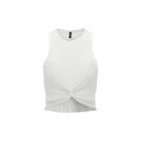 Only Sandy Γυναικείο Αμάνικο Crop Top Λευκό