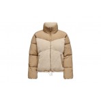 Only Siena Teddy Mix Γυναικείο Μπουφάν Puffer Εκρού, Καφέ